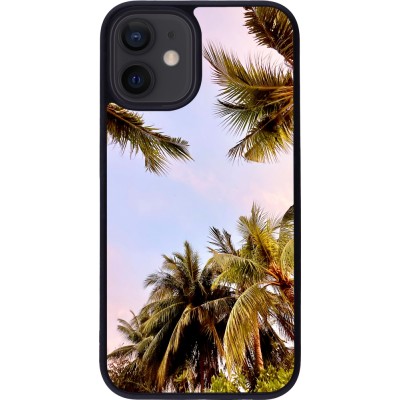 iPhone 12 mini Case Hülle - Silikon schwarz Summer 2023 palm tree vibe