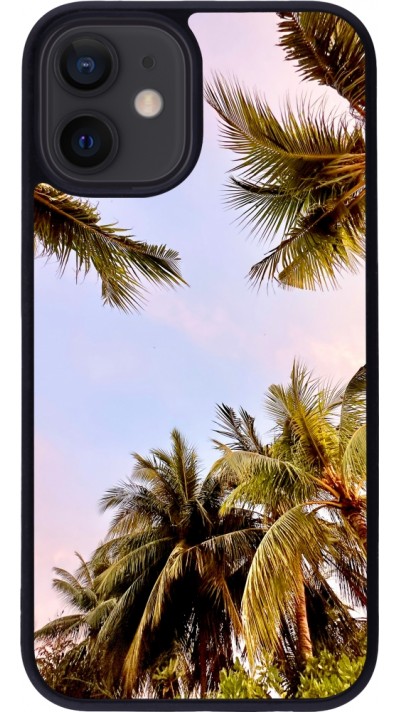 iPhone 12 mini Case Hülle - Silikon schwarz Summer 2023 palm tree vibe