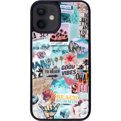 Hülle iPhone 12 mini - Silikon schwarz Summer 20 collage