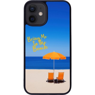 iPhone 12 mini Case Hülle - Silikon schwarz Summer 2025 Bring me to the beach