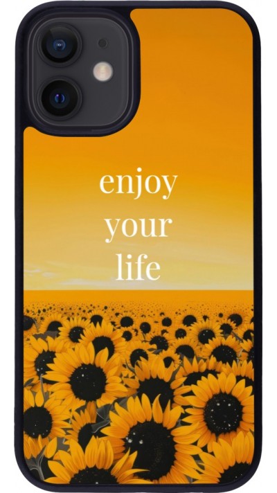 iPhone 12 mini Case Hülle - Silikon schwarz Summer 2026 Enjoy your life