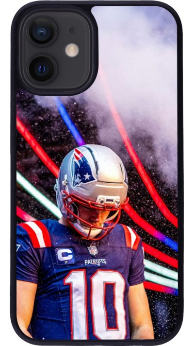 Coque iPhone 12 mini - Silicone rigide noir Super Bowl 26 Patriots 3