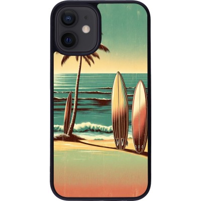 iPhone 12 mini Case Hülle - Silikon schwarz Surf Paradise