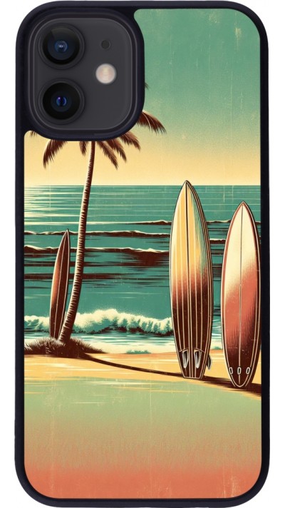 iPhone 12 mini Case Hülle - Silikon schwarz Surf Paradise