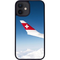 iPhone 12 mini Case Hülle - Silikon schwarz  Schweizer Nationalfeiertag Sky Swiss Flag