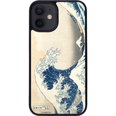 iPhone 12 mini Case Hülle - Silikon schwarz Kunstbild - Die große Welle vor Kanagawa - Hokusai