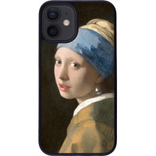 iPhone 12 mini Case Hülle - Silikon schwarz Kunstbild - Das Mädchen mit dem Perlenohrring - Jan Vermeer