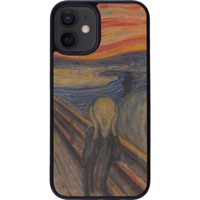 iPhone 12 mini Case Hülle - Silikon schwarz Kunstbild - Der Schrei - Edvard Munch