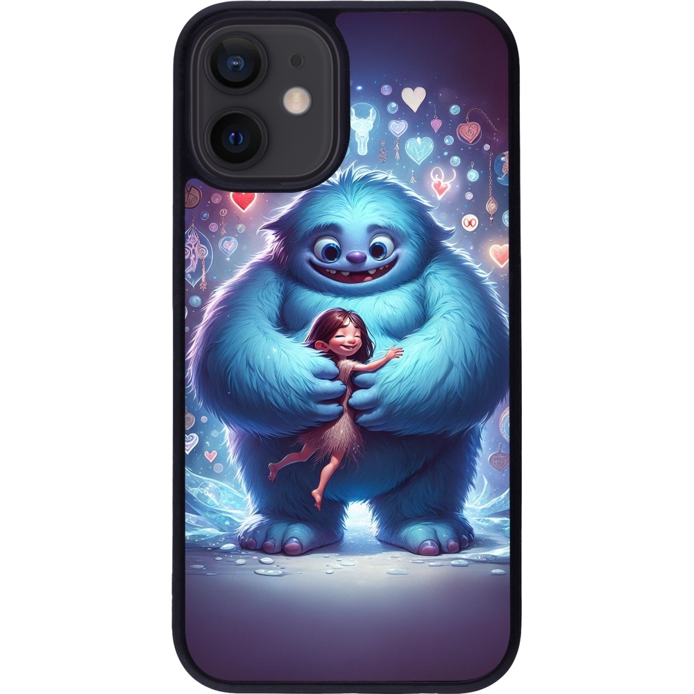 iPhone 12 mini Case Hülle - Silikon schwarz Valentin 2024 Flauschige Liebe