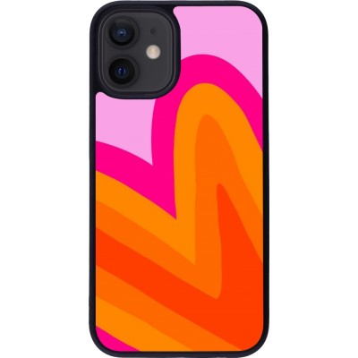 iPhone 12 mini Case Hülle - Silikon schwarz Valentine 2024 heart gradient