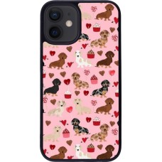 iPhone 12 mini Case Hülle - Silikon schwarz Valentine 2024 puppy love