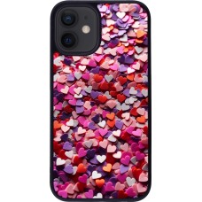 iPhone 12 mini Case Hülle - Silikon schwarz Valentin 2025 Konfetti