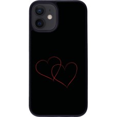 iPhone 12 mini Case Hülle - Silikon schwarz Valentine 2023 attached heart