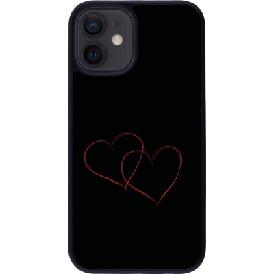 iPhone 12 mini Case Hülle - Silikon schwarz Valentine 2023 attached heart