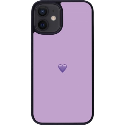 iPhone 12 mini Case Hülle - Silikon schwarz Valentine 2023 purpule single heart