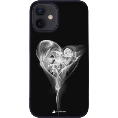 Hülle iPhone 12 mini - Silikon schwarz Valentine 2022 Black Smoke