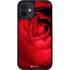 Hülle iPhone 12 mini - Silikon schwarz Valentine 2022 Rose