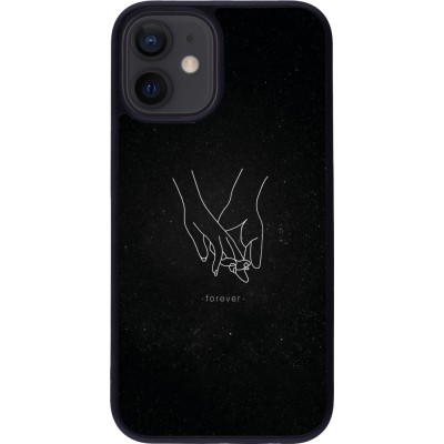 iPhone 12 mini Case Hülle - Silikon schwarz Valentine 2023 hands forever