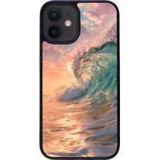 iPhone 12 mini Case Hülle - Silikon schwarz Wave Sunset