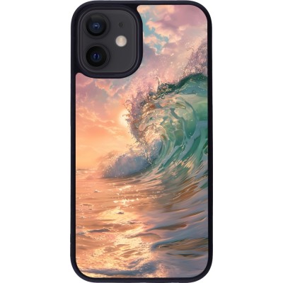 iPhone 12 mini Case Hülle - Silikon schwarz Wave Sunset