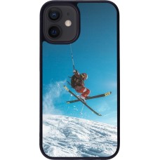 iPhone 12 mini Case Hülle - Silikon schwarz Winter 22 Ski Jump