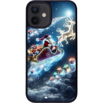 iPhone 12 mini Case Hülle - Silikon schwarz Weihnachten 2023 Verzauberter Weihnachtsmann