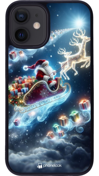 iPhone 12 mini Case Hülle - Silikon schwarz Weihnachten 2023 Verzauberter Weihnachtsmann