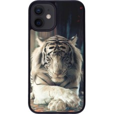 Hülle iPhone 12 mini - Silikon schwarz Zen Tiger