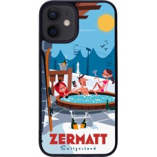 iPhone 12 mini Case Hülle - Silikon schwarz Zermatt Mountain Jacuzzi
