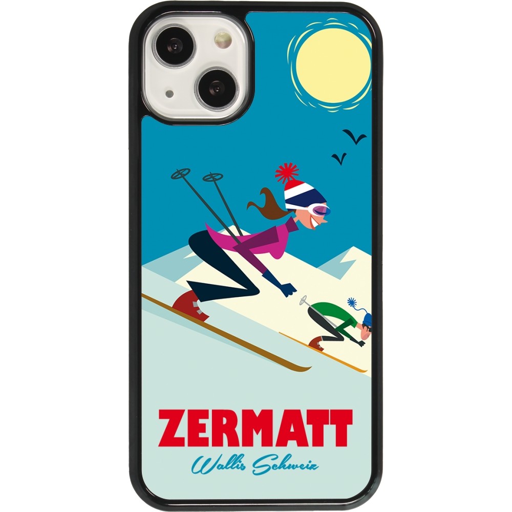 iPhone 13 Case Hülle - Zermatt Ski Downhill