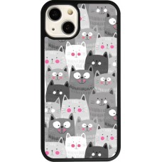 iPhone 13 Case Hülle - Silikon schwarz Katzenschwärme