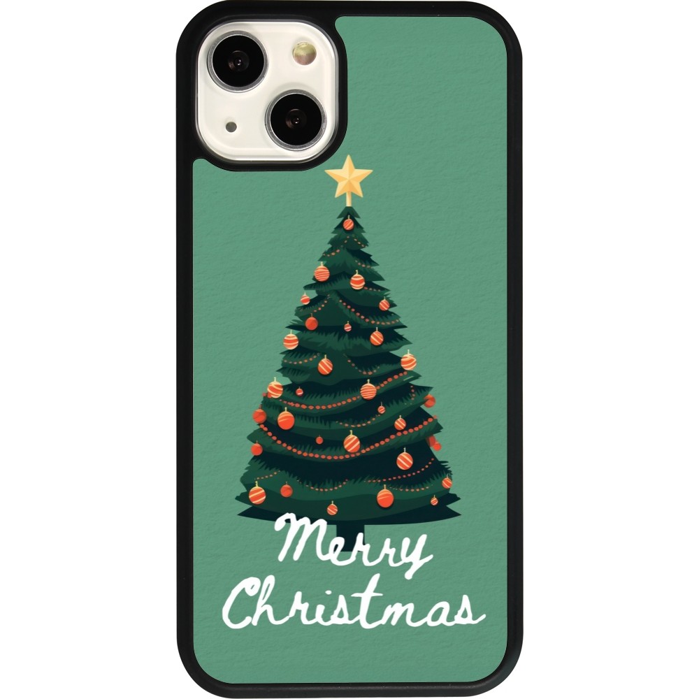 iPhone 13 Case Hülle - Silikon schwarz Christmas 25 Xmas Tree