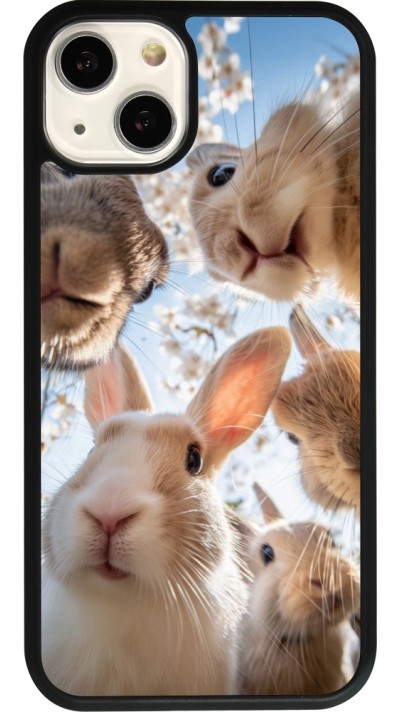 iPhone 13 Case Hülle - Silikon schwarz Easter 2026 Rabbits