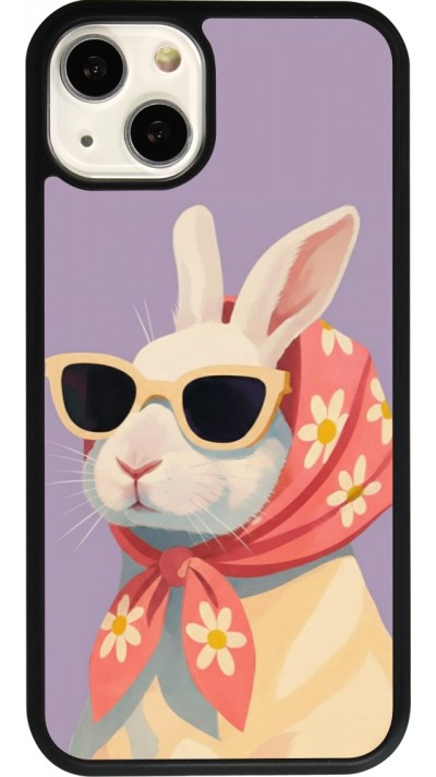 iPhone 13 Case Hülle - Silikon schwarz Easter 2026 Rabbit with scarf