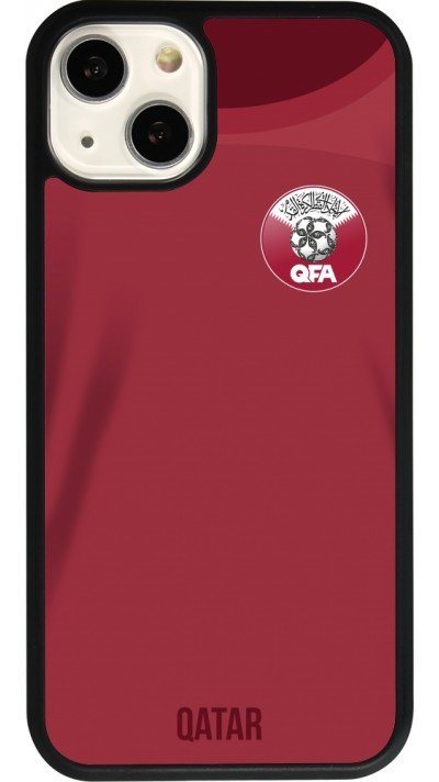 iPhone 13 Case Hülle - Silikon schwarz Katar 2022 personalisierbares Fussballtrikot