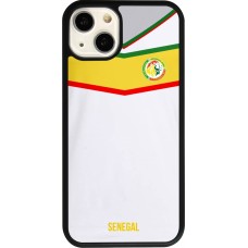 Coque iPhone 13 - Silicone rigide noir Maillot de football Senegal 2022 personnalisable