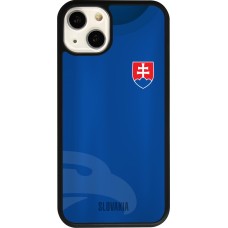 Coque iPhone 13 - Silicone rigide noir Maillot de football Slovaquie