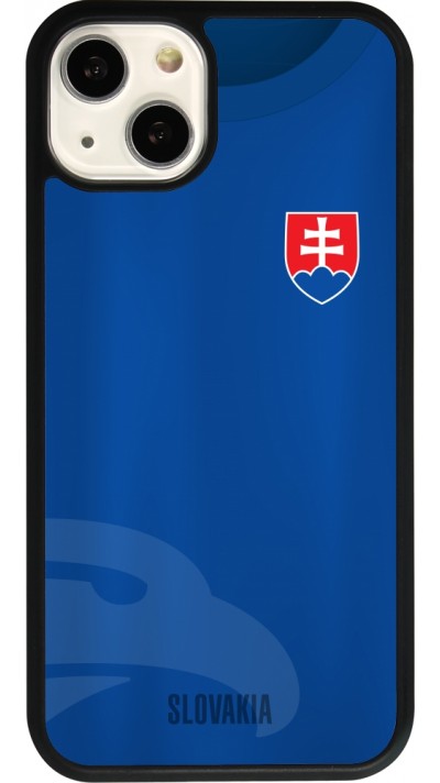 Coque iPhone 13 - Silicone rigide noir Maillot de football Slovaquie