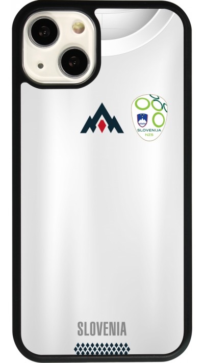 Coque iPhone 13 - Silicone rigide noir Maillot de football Slovénie