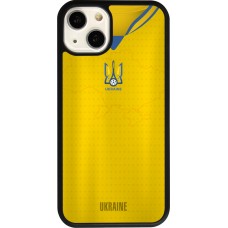 Coque iPhone 13 - Silicone rigide noir Maillot de football Ukraine
