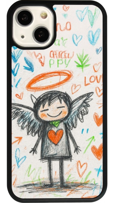 iPhone 13 Case Hülle - Silikon schwarz Little Angel Sketch Love