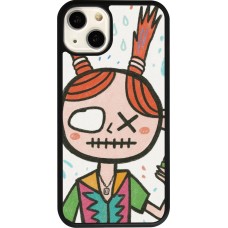 iPhone 13 Case Hülle - Silikon schwarz Little Girl Sketch