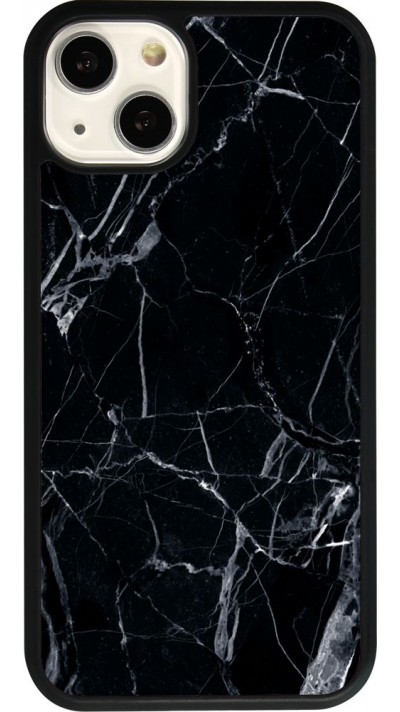 iPhone 13 Case Hülle - Silikon schwarz Marble Black 01