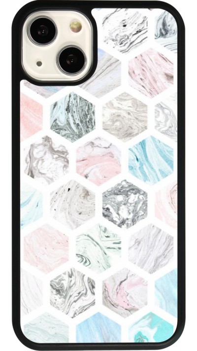 iPhone 13 Case Hülle - Silikon schwarz Marble Everything