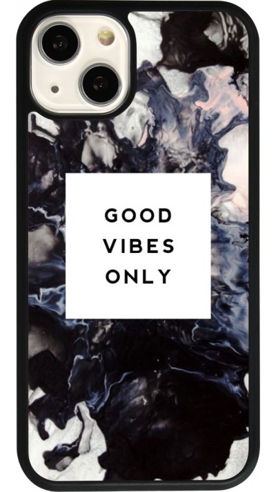 iPhone 13 Case Hülle - Silikon schwarz Marble Good Vibes Only