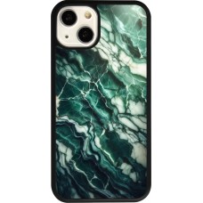 iPhone 13 Case Hülle - Silikon schwarz Majestätischer grüner Marmor