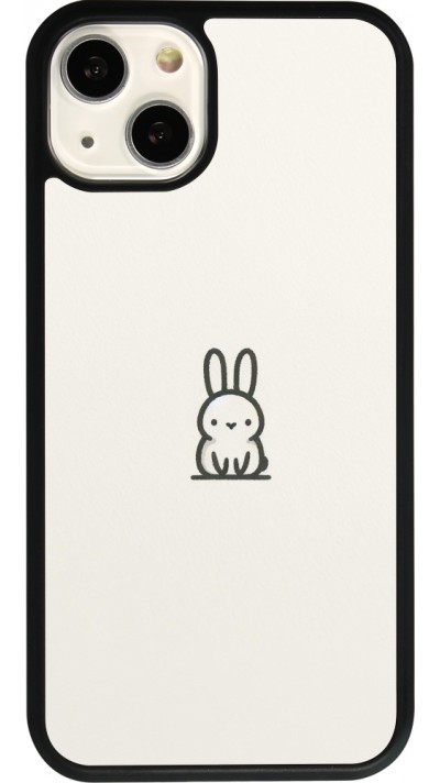 iPhone 13 Case Hülle - Silikon schwarz Minimal Häschen Süße