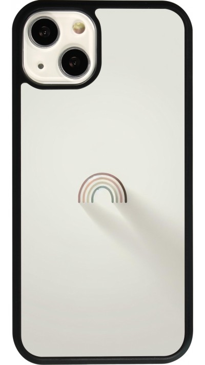 iPhone 13 Case Hülle - Silikon schwarz Mini Regenbogen Minimal