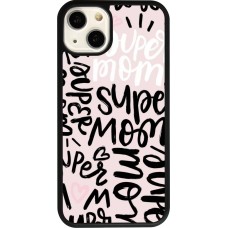 Coque iPhone 13 - Silicone rigide noir Mom 2024 Super mom