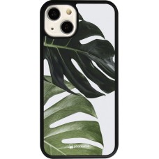 Coque iPhone 13 - Silicone rigide noir Monstera Plant